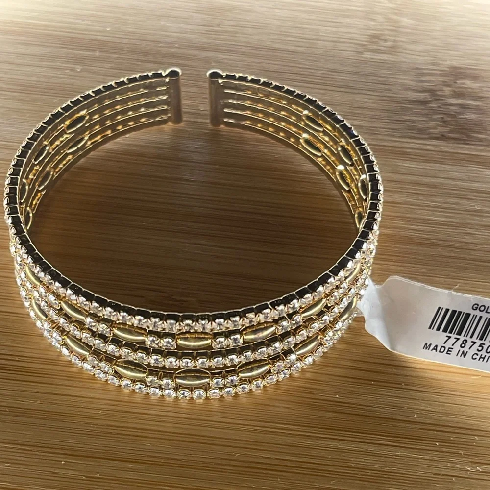 Elegant Gold and Silver Cuff Bracelet - Picture 3 of 12